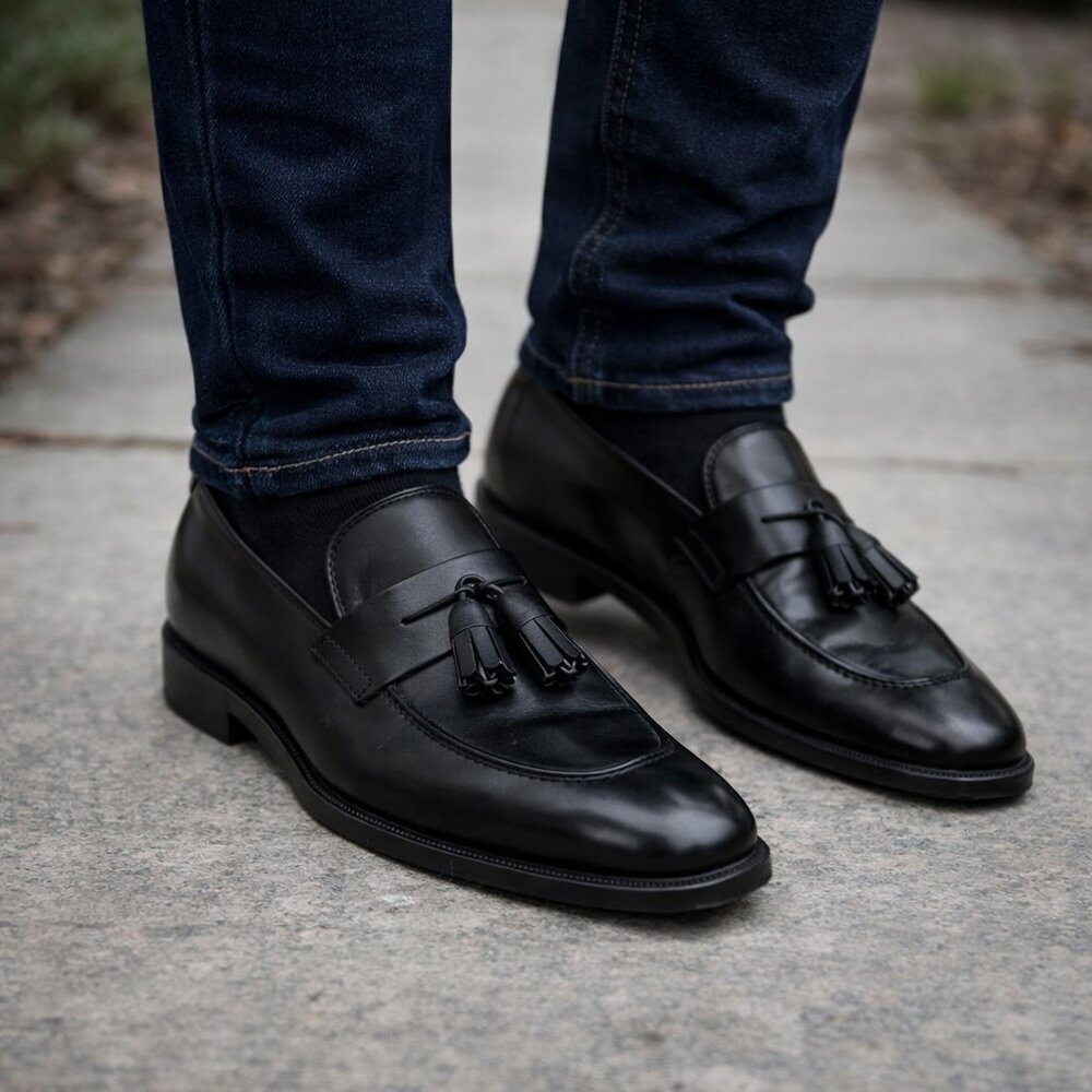 Johnston & Murphy Deerfield II Tassel Moc-Toe Loafers Black Men’s 10.5D